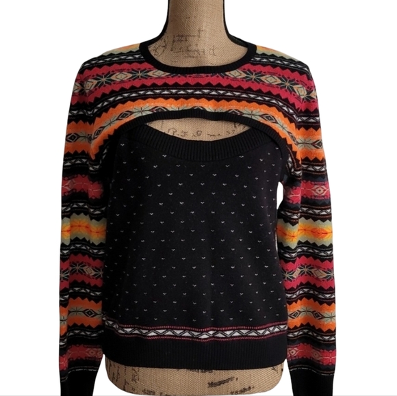 Anthropologie Sweaters - Maeve By Anthropologie Abstract Sweater Shrug Set, Size XL Petite